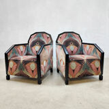Art deco club chairs lounge chairs 'Luxury peacock dessin'