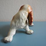 Old ceramic dog statuette Cortendorf Western Germany ceramic dog