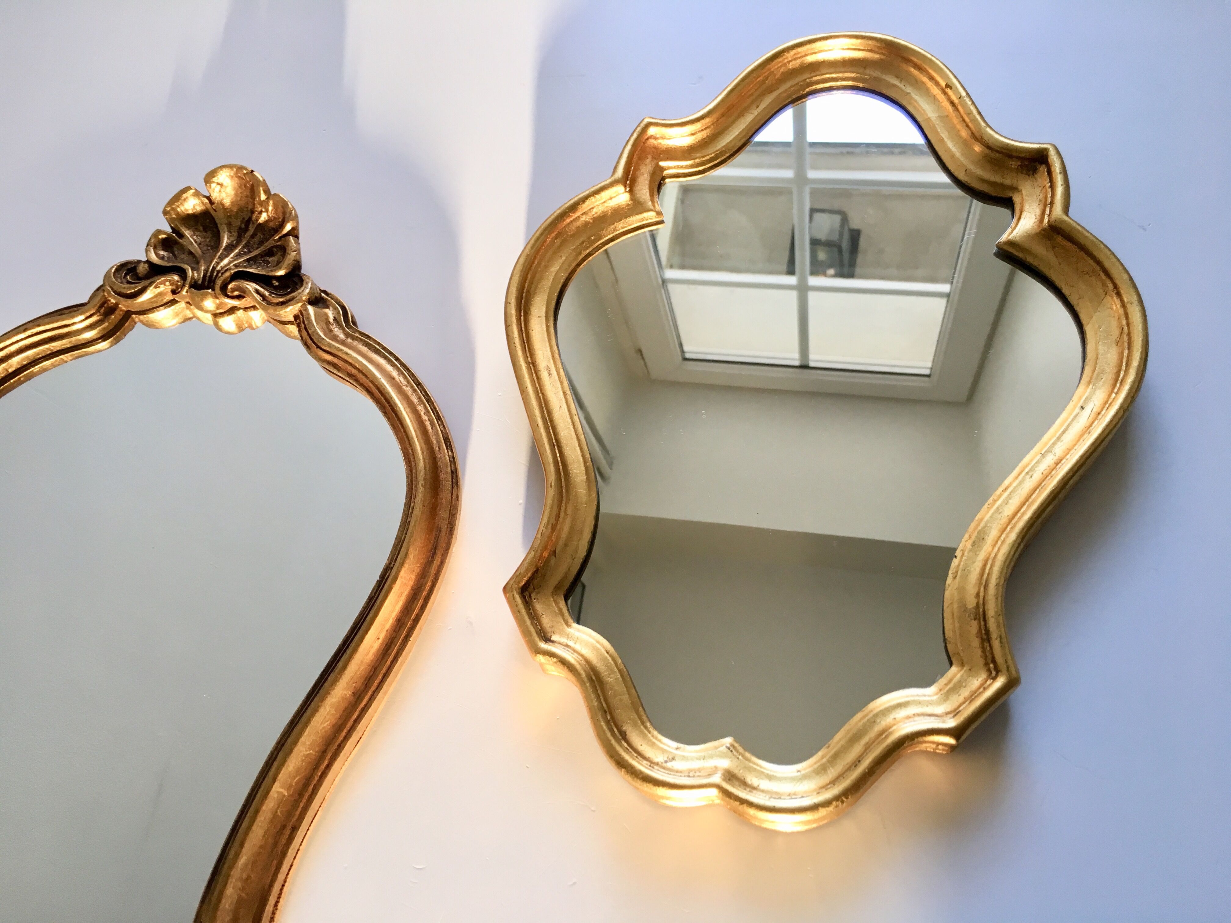 Mirror rocked carved and gilded wood 30x45cm