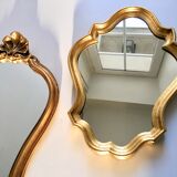 Mirror rocked carved and gilded wood 30x45cm