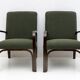 Art Dèco Italian Green Bouclè Two Armchairs and Small Sofa, 1930s