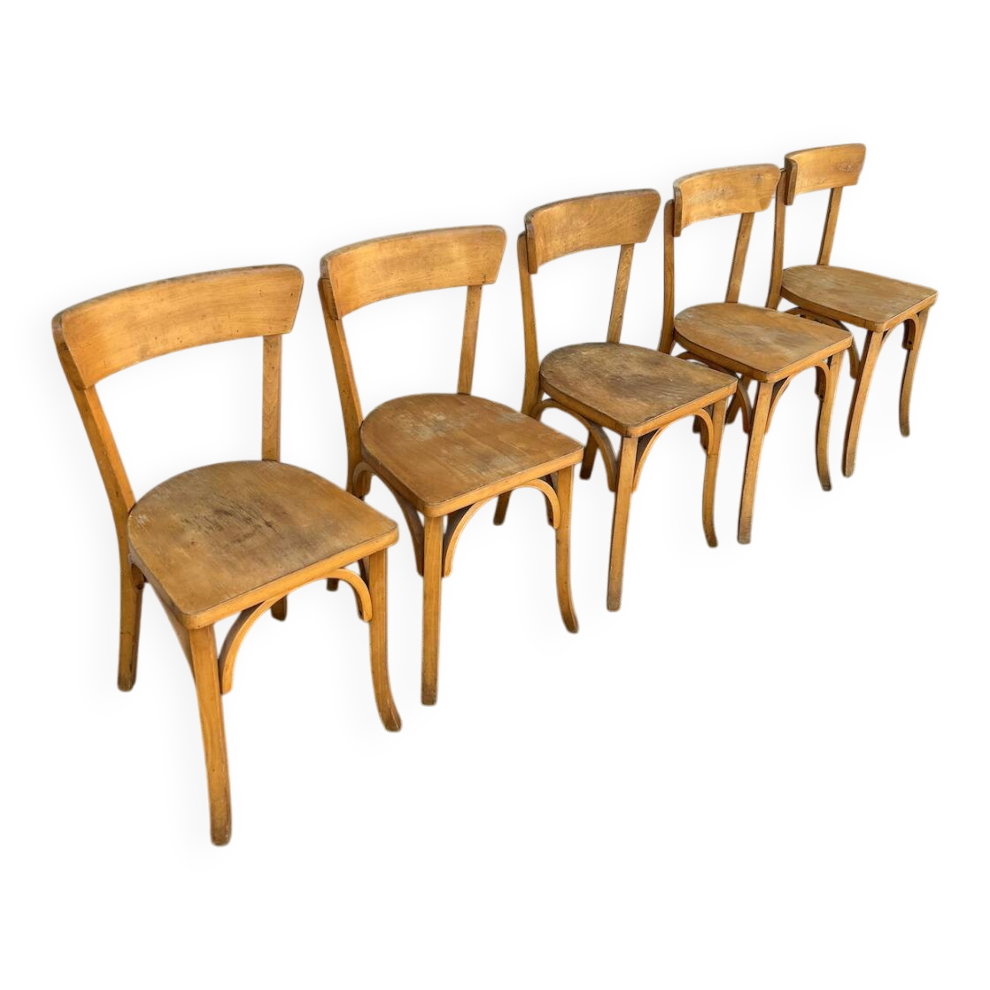 5 chaises bistrot Lutherma en bois