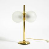 1960s Space Age brass table lamp by Kaiser Leuchten  with 3 glass globes