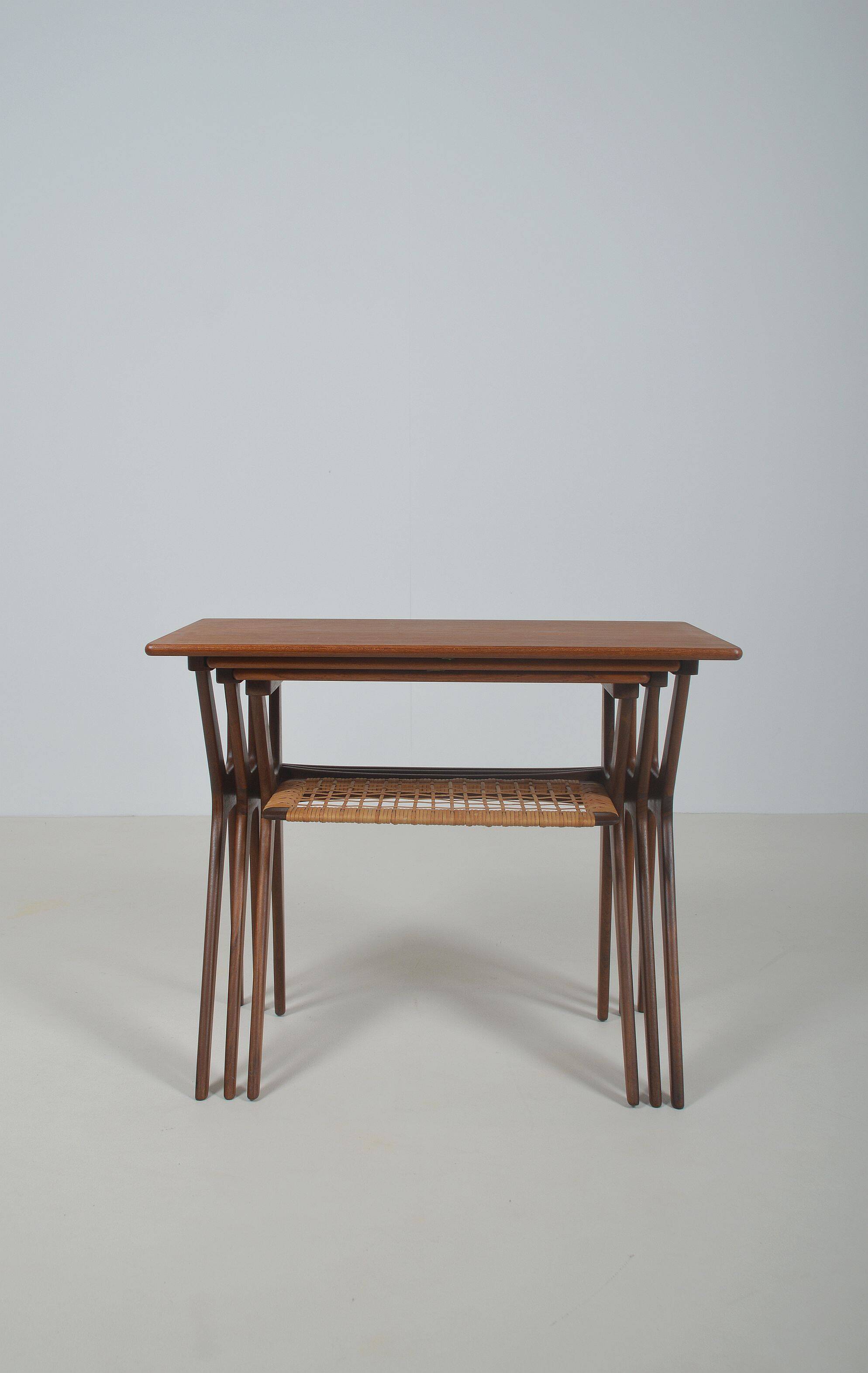 Danish nesting tables designed by Johannes Andersen for Silkeborg, 1960s