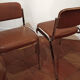 Set of 4 chairs chrome and skaï brown 70s