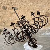 12-candle chandelier in handcrafted wrought iron