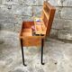 Worker wood teak and brass and metal feet 1950 1960