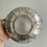 Plat ancien en verre et métal argenté