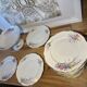 Set of flowered porcelain tableware