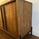 Sideboard made from recycled teak and metal legs