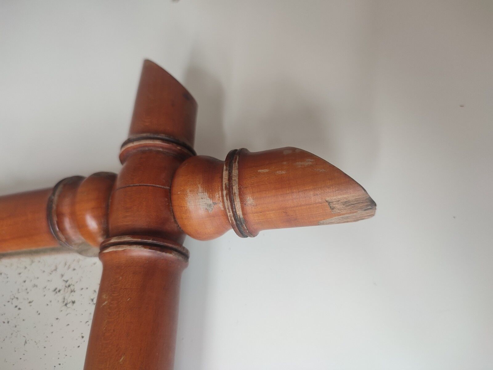 Vintage bamboo wood mirror