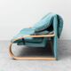 3-seater fabric sofa in Alvar Aalto style, bent wood, 1970s vintage modernism