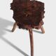 French Olive Wood Rustic / Wabi Sabi Accent Side Table / Stool, Early 20th C.
