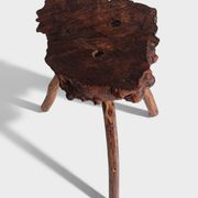French Olive Wood Rustic / Wabi Sabi Accent Side Table / Stool, Early 20th C.