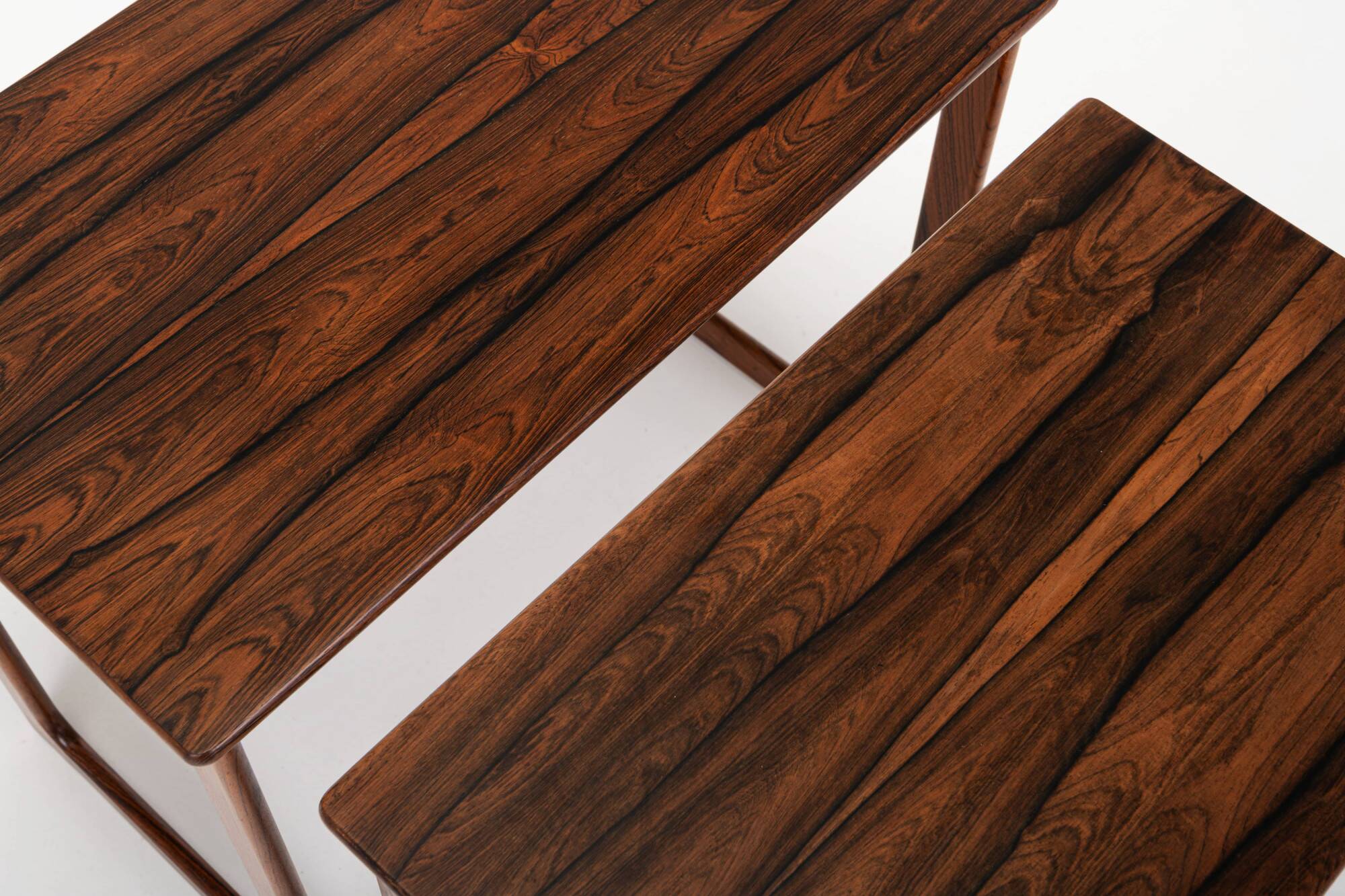 Nesting tables by Silkeborg in wood and wicker