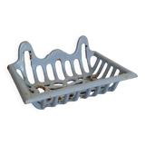 Vintage blue enamel soap dish, 1940s