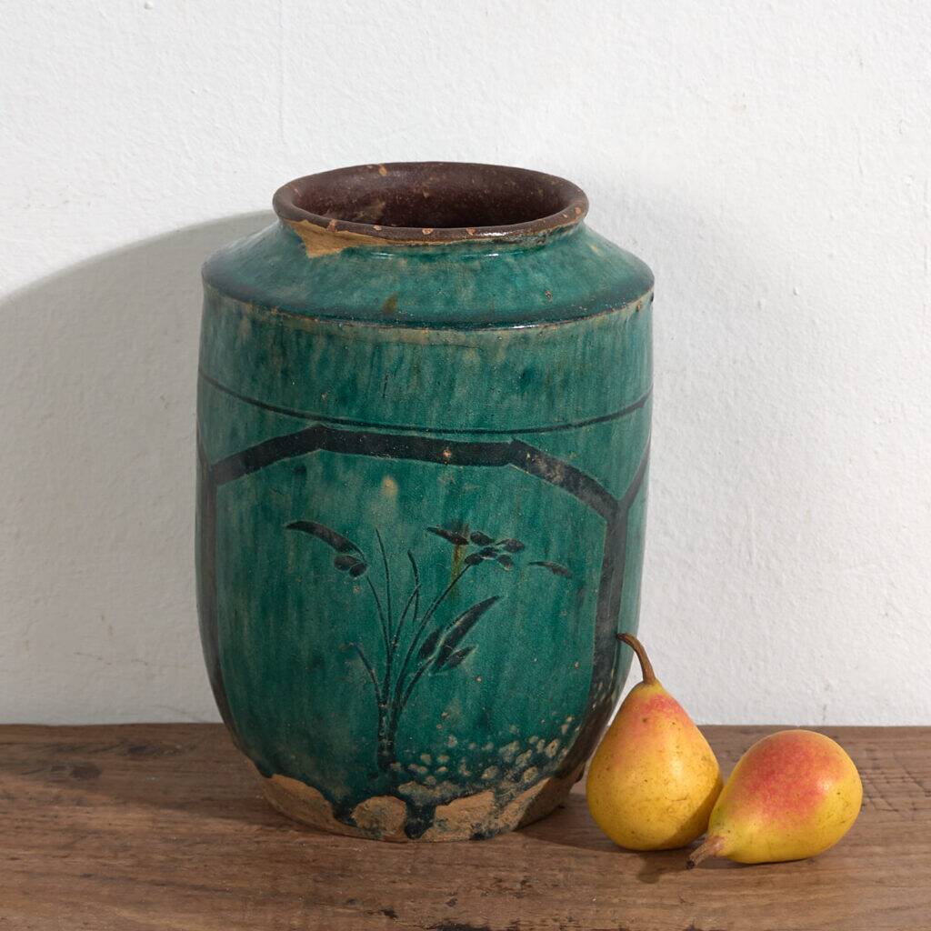 Antique enamelled vase with floral patterns (c.1820) #15