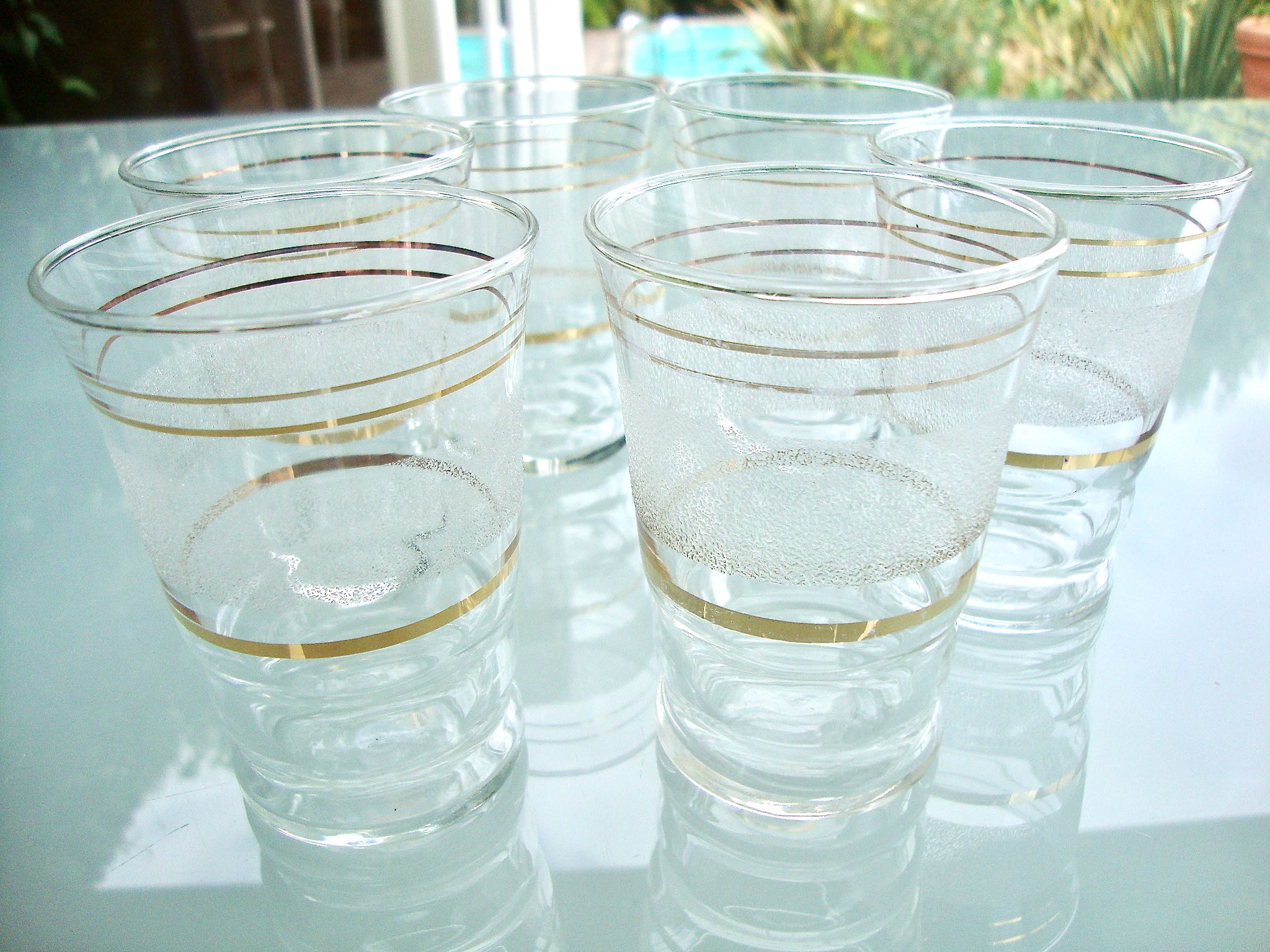 6 granite cup glasses