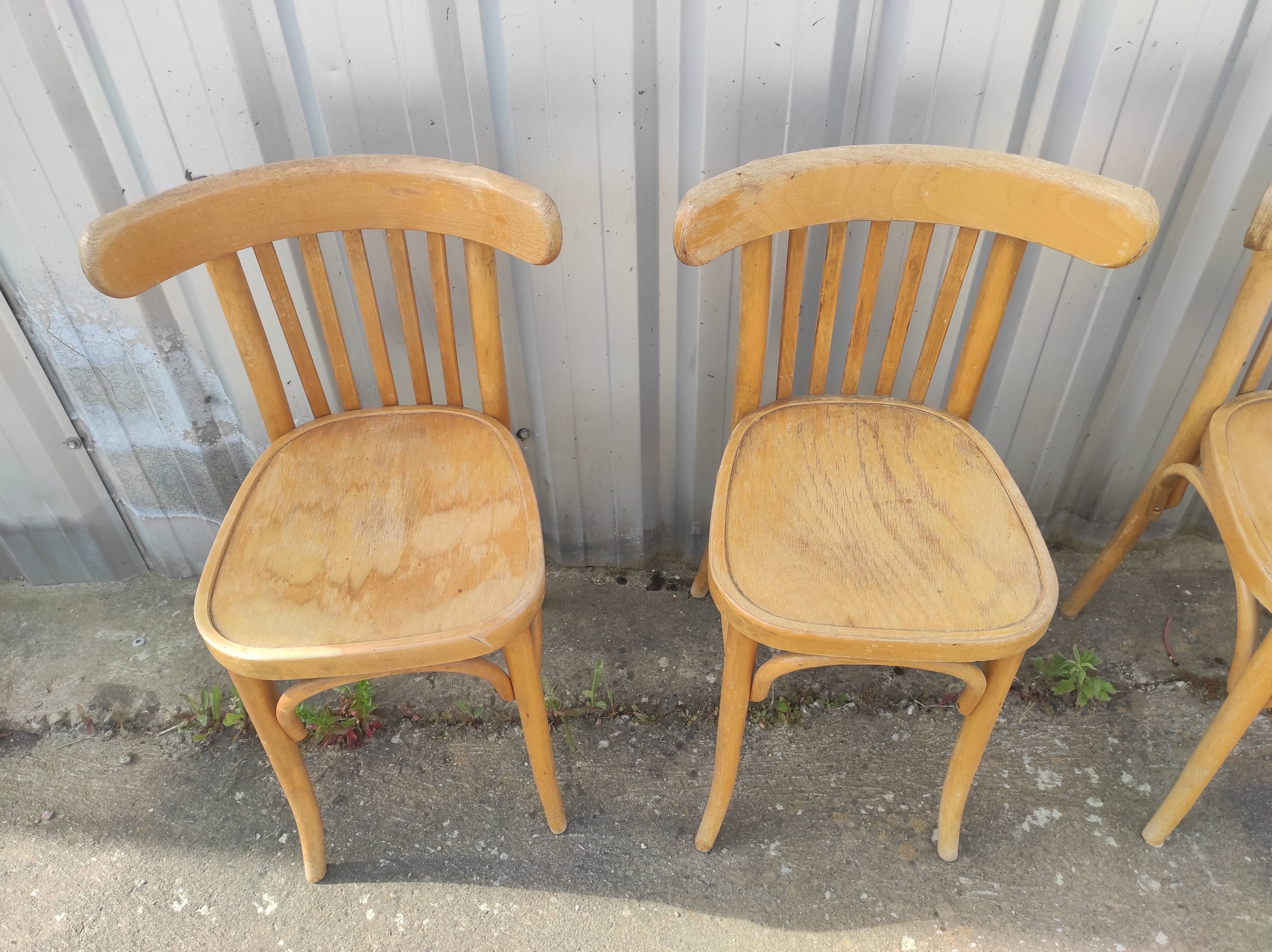 4 bistro chairs  blond wood