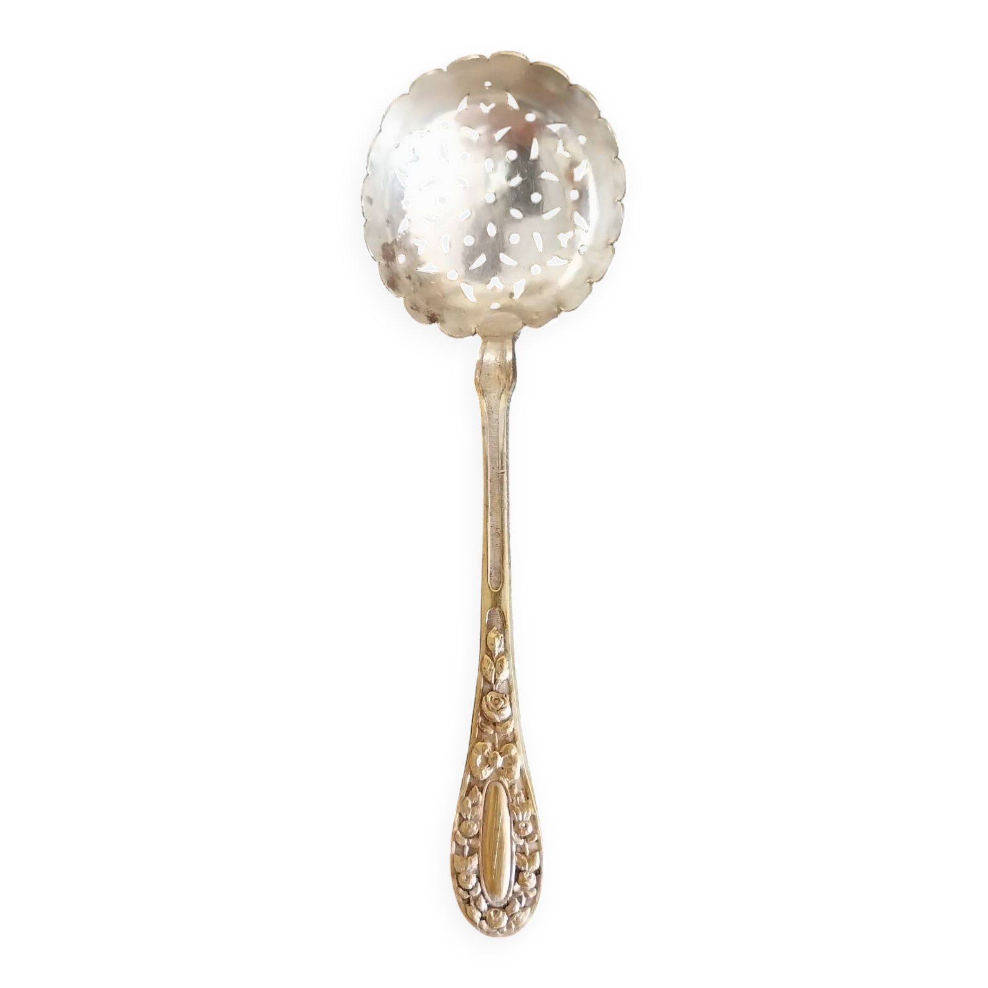 Antique silver metal shaker