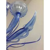 Murano Glass Bluino Italian Leaves Chandelier by Simoeng