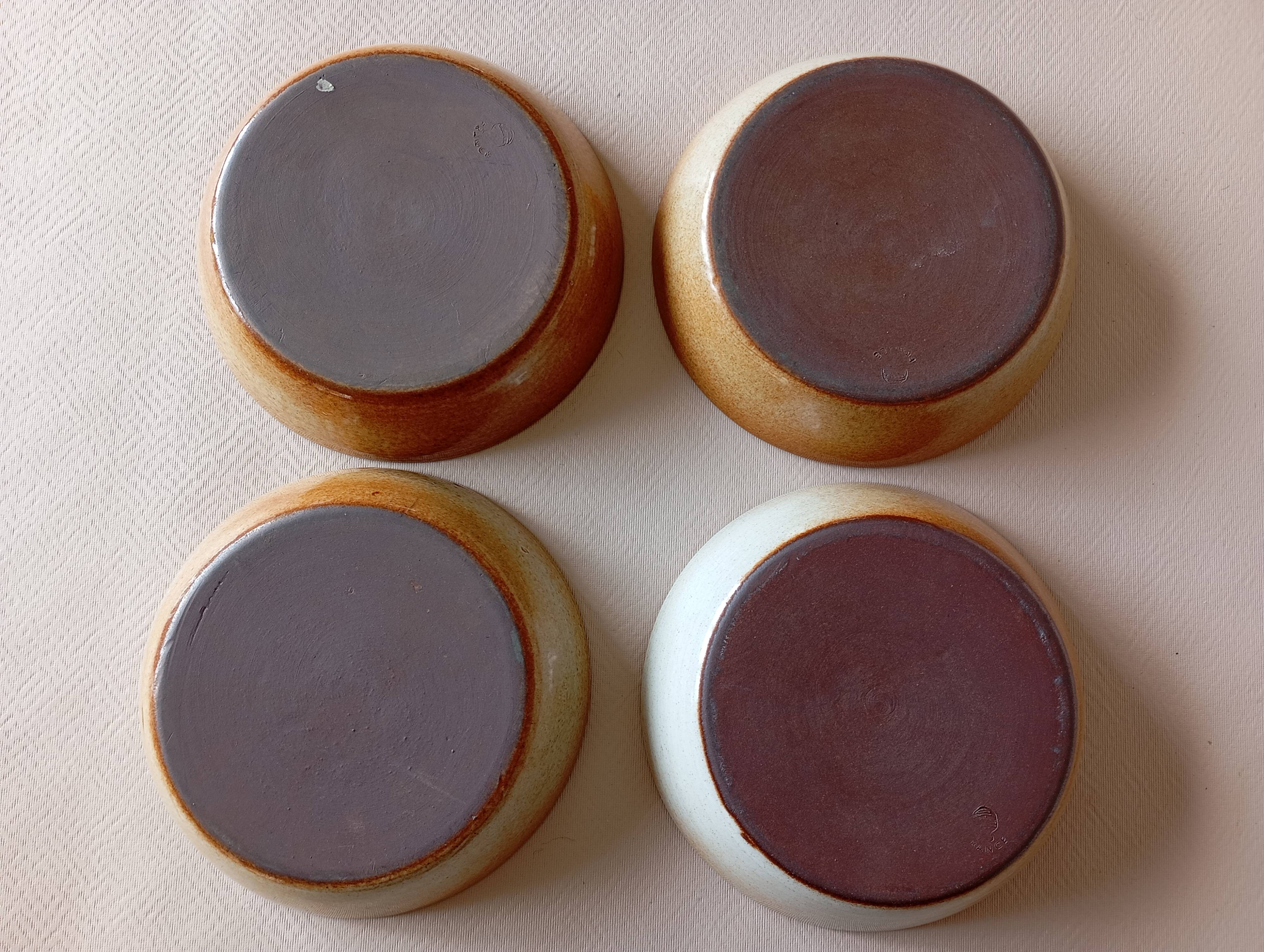 4 Montgolfier stoneware calotte plates