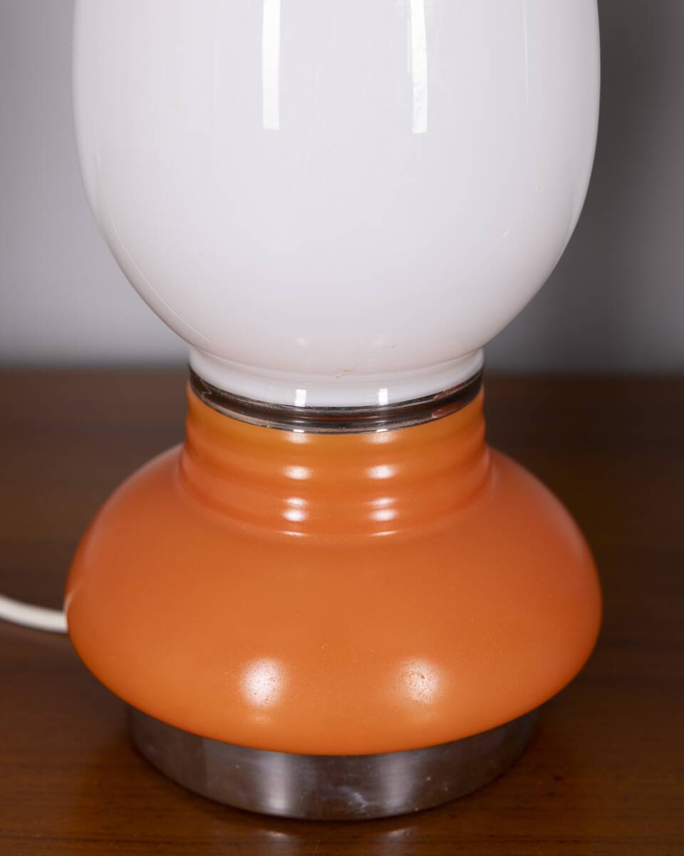 Vintage Italian Glass Table Lamps, 1970s, Set of 2