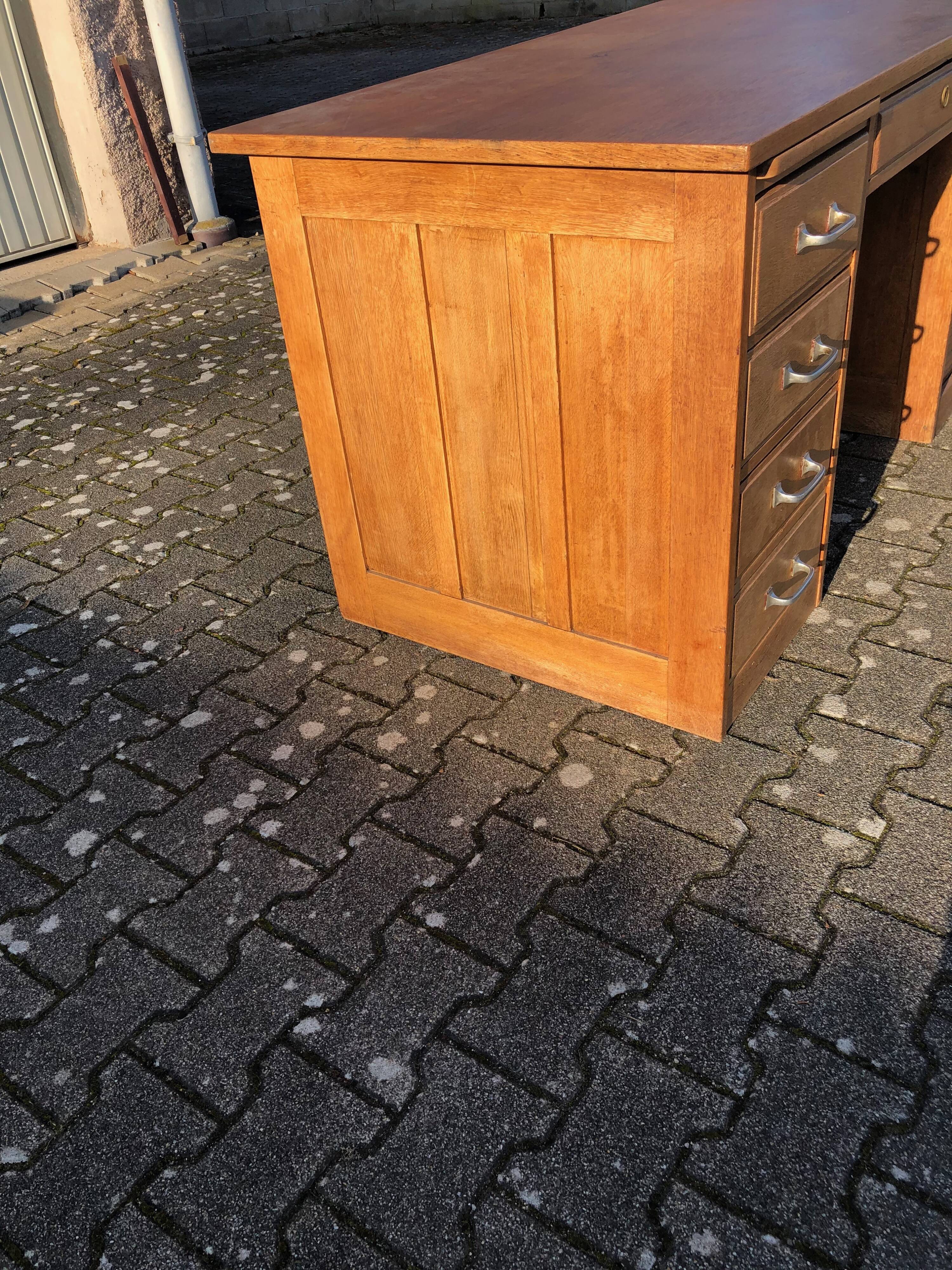 Solid oak office two caissons