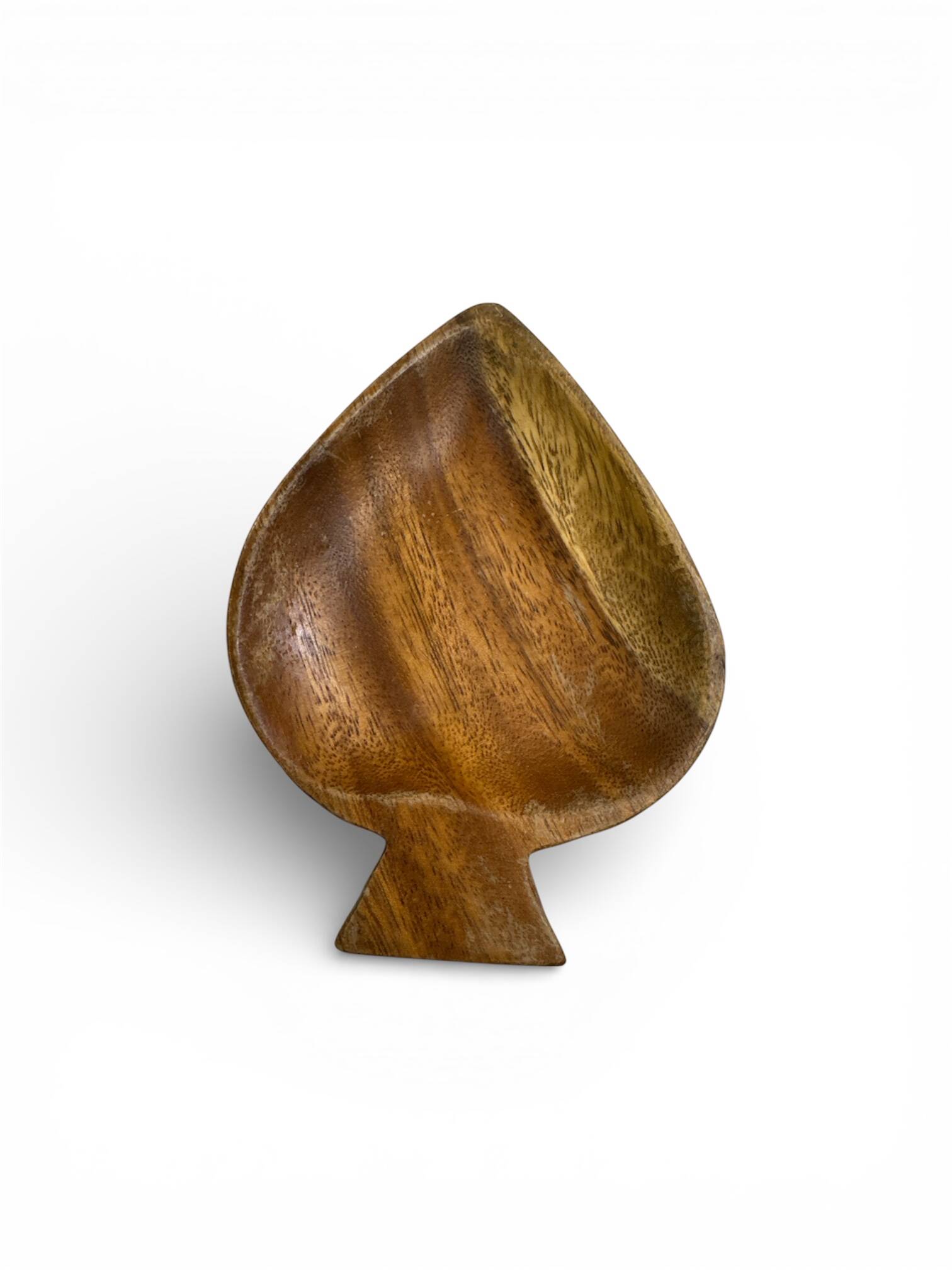 Lot de 2 coupelles vintage en bois sculpté - Formes Cœur et Pique