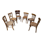 Set de 6 chaises bistrot dépareillées