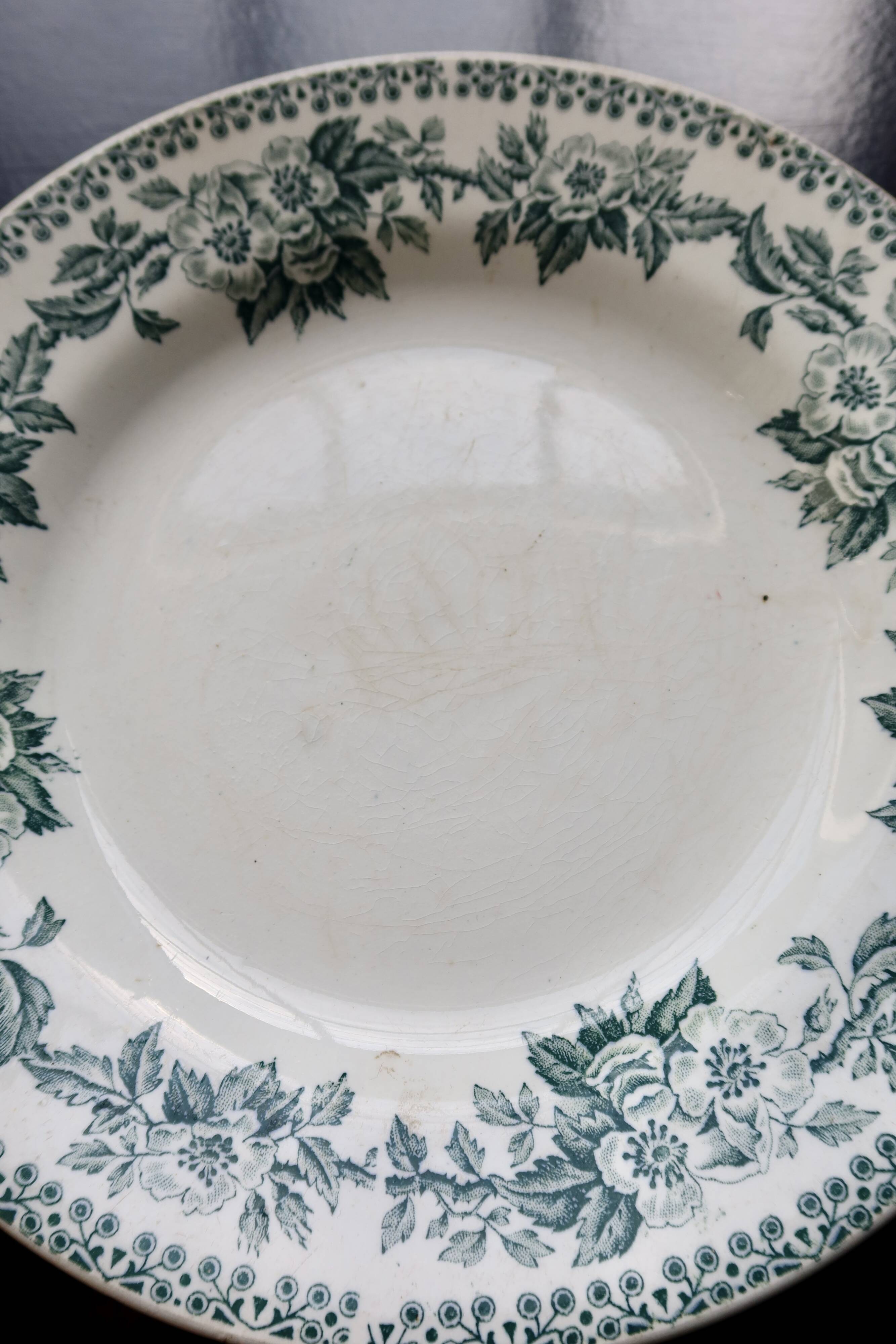 Antique ironstone plate from Saint-Amand – Guadeloupe model