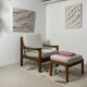 Danish teak armchair and ottoman, 1960s