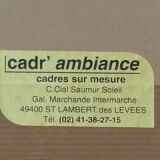 Mirror with turned wooden frame imitation bamboo