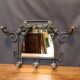 Art deco wrought iron wall coat rack