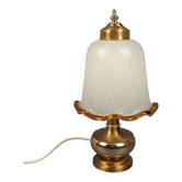 Lampe de Table Verre Murano Laiton Champignon Design Moderne Ans ‘70