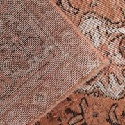 Overdyed handmade persian rust brown wool area rug - 241x342cm