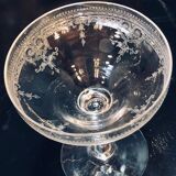 5 champagne glasses in chiseled crystal