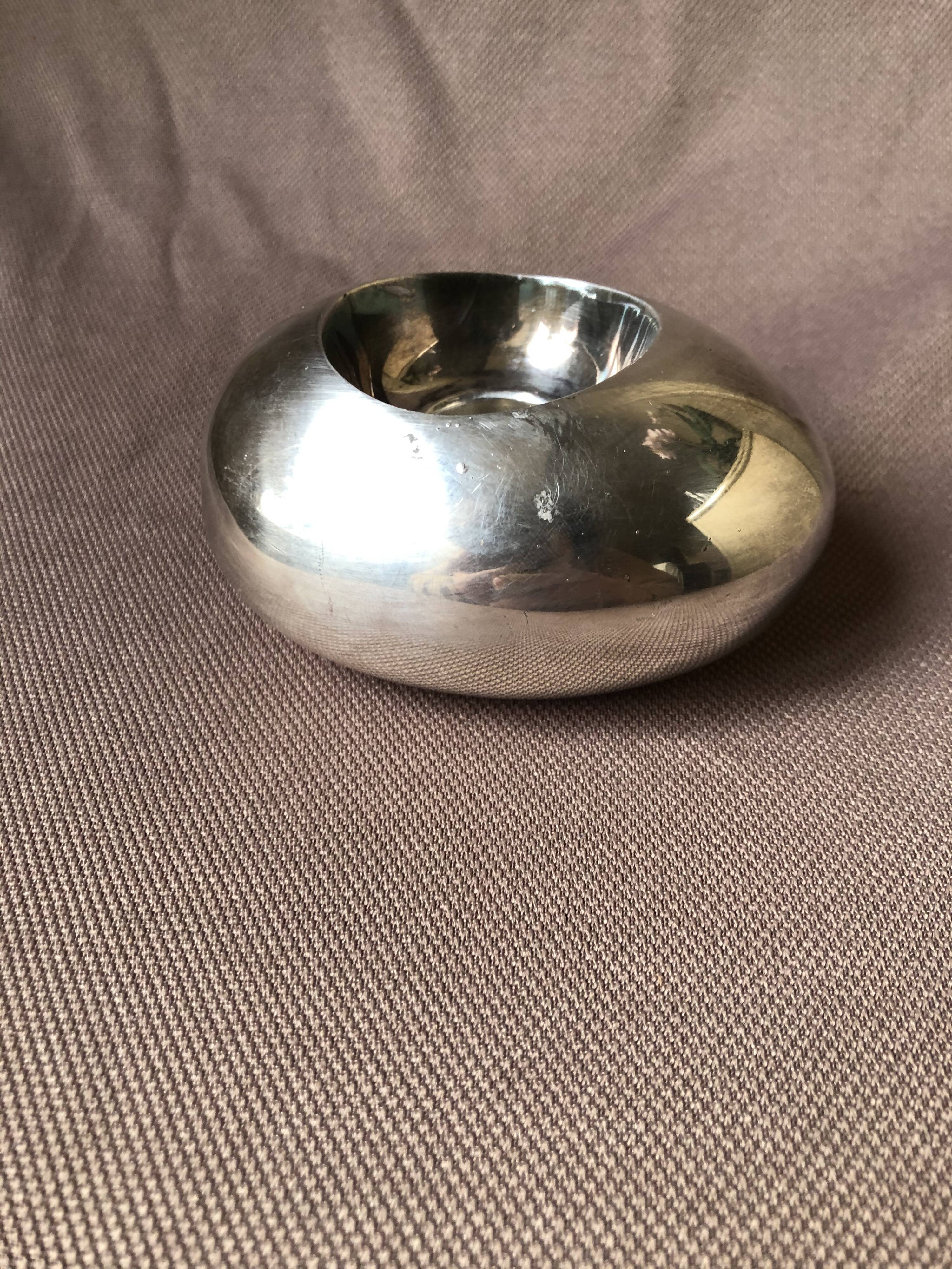 Silver metal candlestick