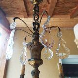 Antique bronze and crystal chandelier