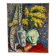Still life with vase, bust and forsythia, oil on canvas signed
