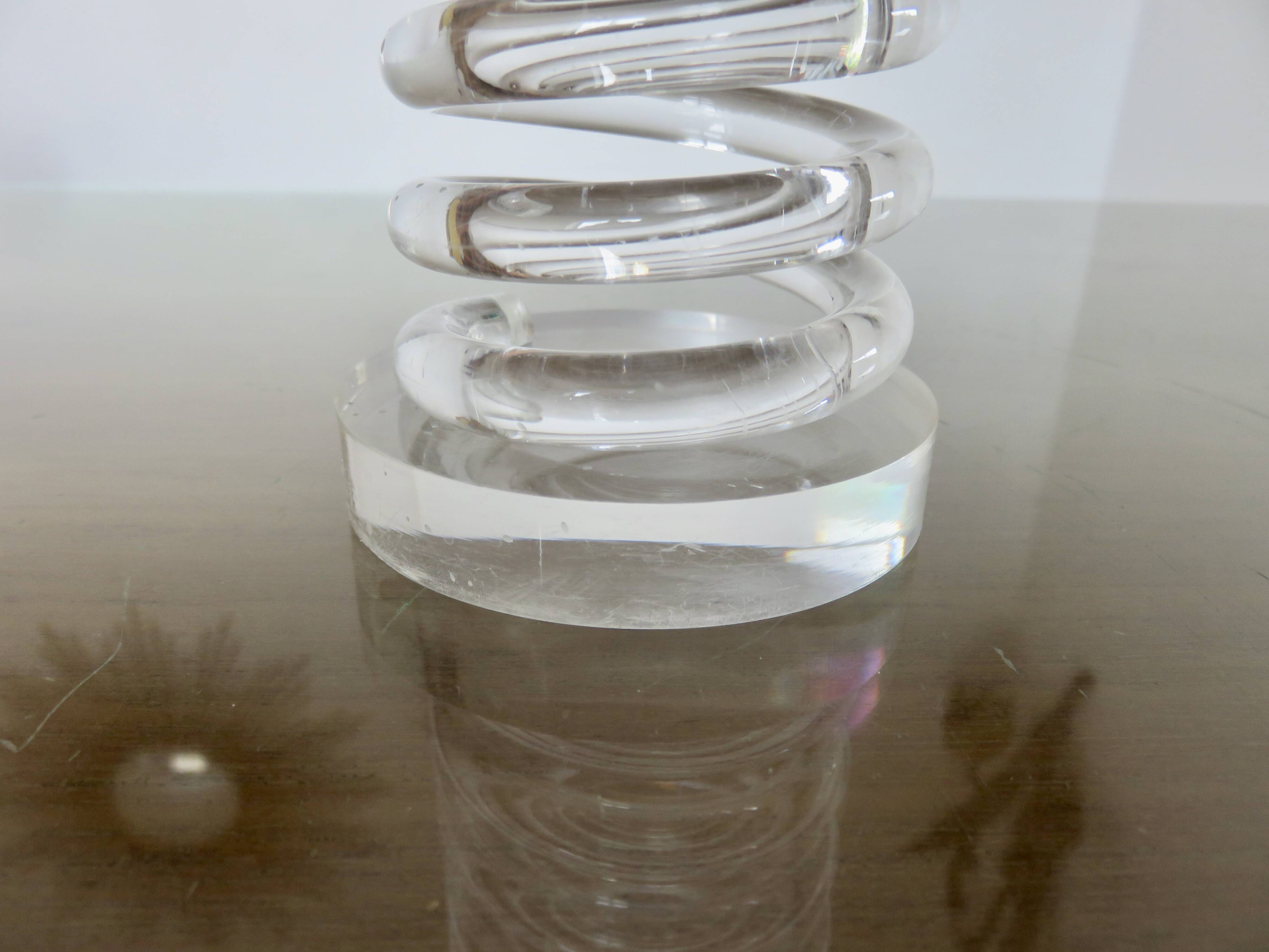 Spring pencil holder in plexiglass 70s 80s