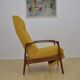 Mid-century armchair with folding footrest, 1960s