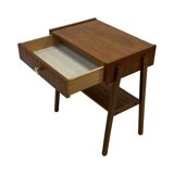Vintage Compact Cabinet Bedside Table Teak Veneer 1960s