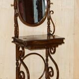 Victorian Thonet dressing table in bent wood with adjustable stool.