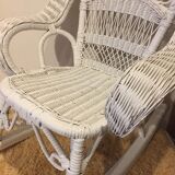 Child rocking chair rattan white