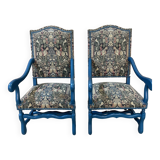 Pair of vintage original tapestry armchairs