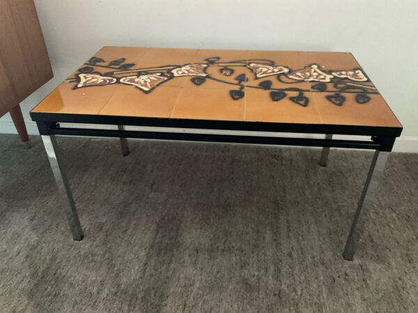 Table basse vintage en céramique années 70
