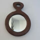 Gouge-cut solid wood mirror, free form, 60s