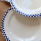 Antique flat plates, ironstone Salins – Checkerboard model