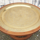 Moroccan tea coffee table, hand-crafted copper tray, vintage, 1940s